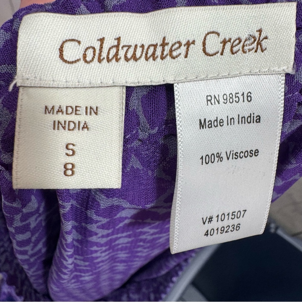 Coldwater Creek Reversible Purple Abstract Maxi Skirt Boho Artsy Lagenlook 8 - Picture 9 of 13